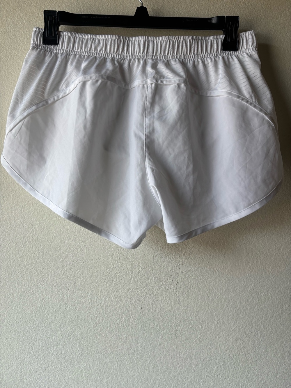 NWOT Nike White Women's Athletic Dri-Fit Running Shorts with Reflective Swoosh - Picture 2 of 3
